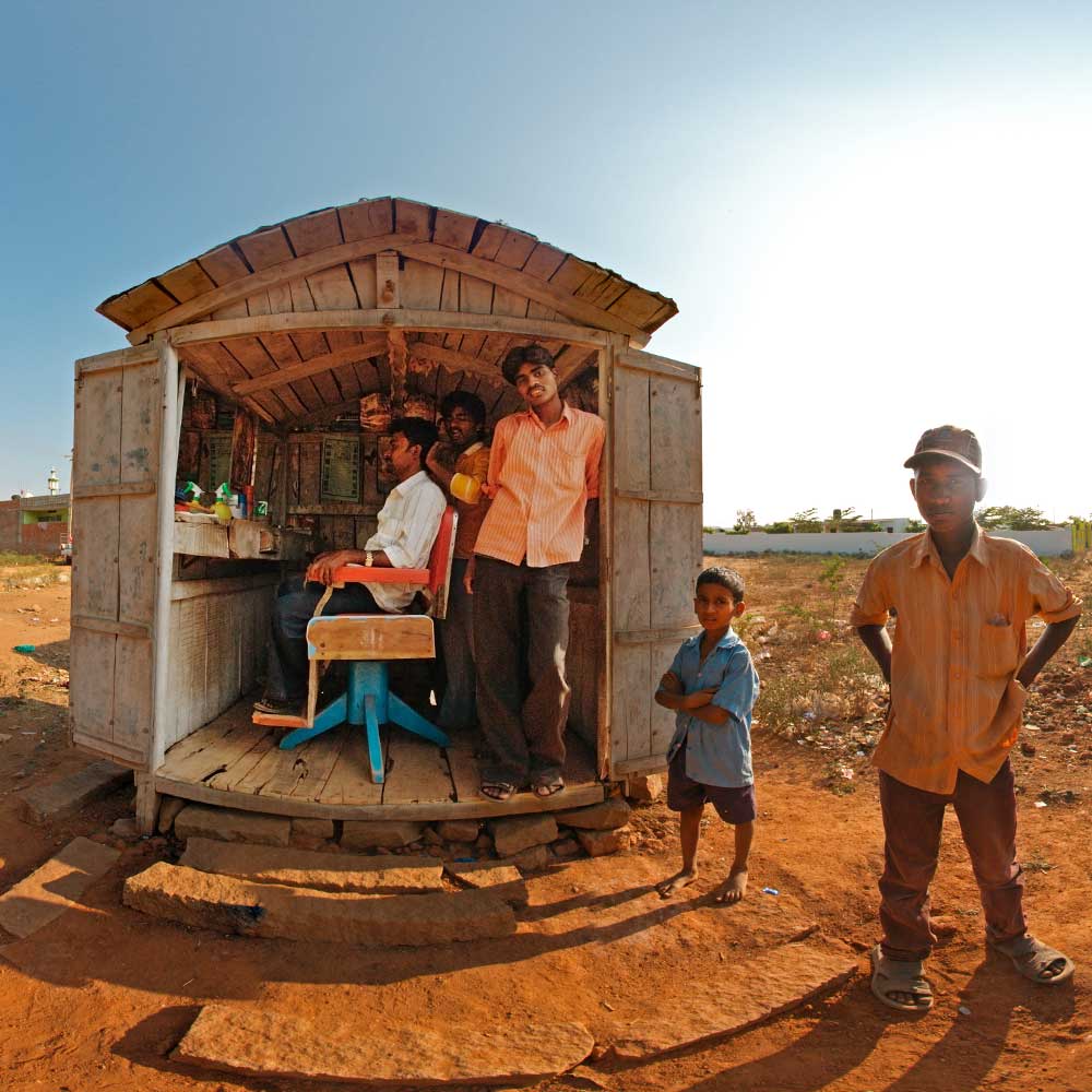 Selbstständiger Frisör in Indien